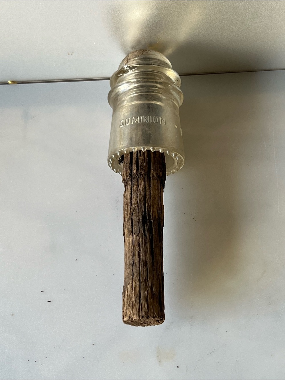 vintage clear glass electrical insulator